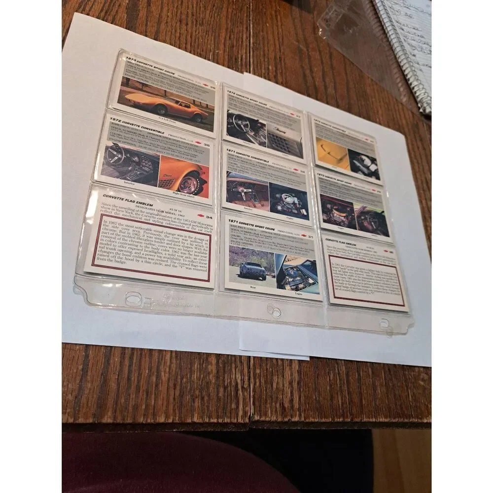 Vintage 1991 Collect A Card Vet Set Corvette Trading Cards Lot 9 Chevrolet Cards